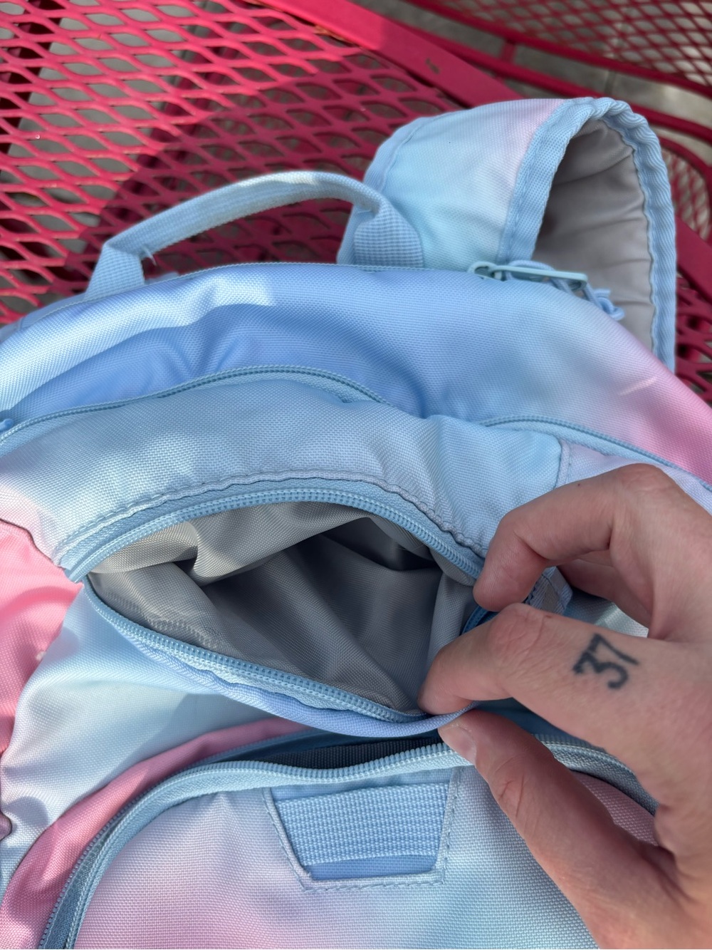 adidas Pastel Tie-Dye Backpack - Pink & Light Blue - Picture 7 of 9